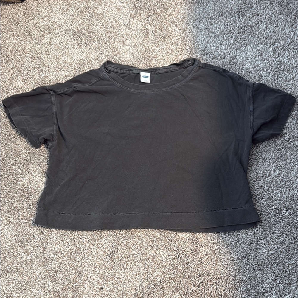 Old Navy Black Boxy Crop T-Shirt